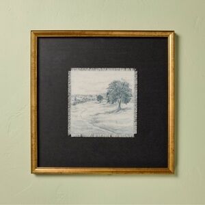 18"x18" Square Matte Black Landscape Framed Wall Art - Hearth & Hand™ Magnolia